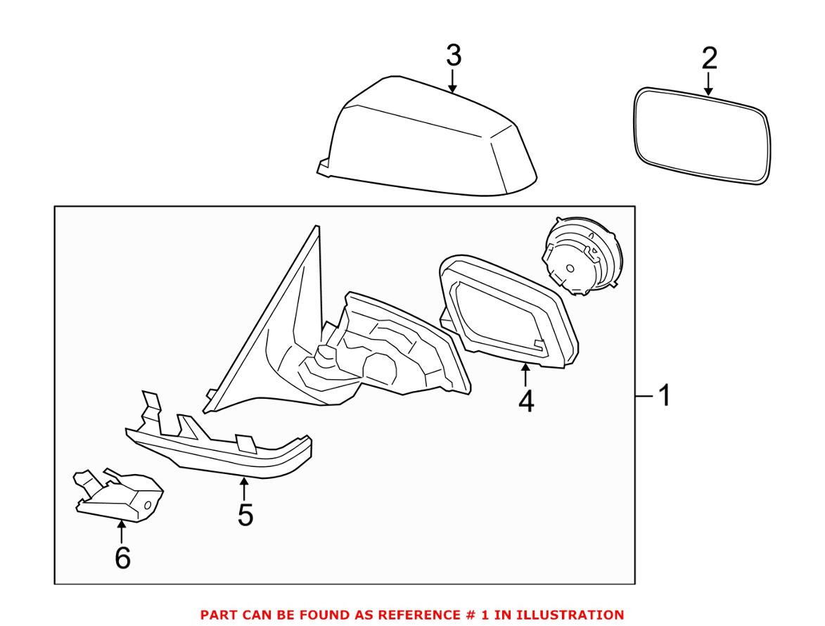 BMW Door Mirror - Front Driver Side 51167282131